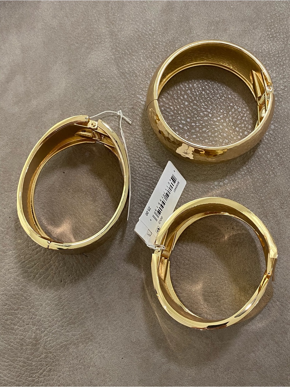 LOT of 3 Gold Hinged Bangle Bracelets Women’s Fashion Jewelry MSRP $100